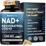 JuvaNutra NAD Supplement 11-in-1 Extra Strength bottle front view