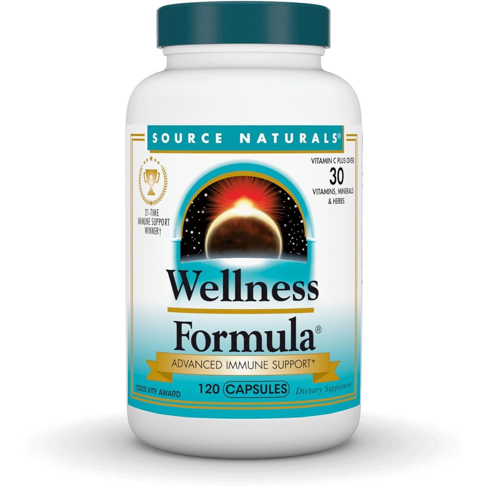 Source Naturals Wellness Formula 120 Capsules front view for immune support