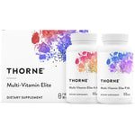 Thorne Multi Vitamin Elite front packaging view showing both AM and PM formula supplement bottles