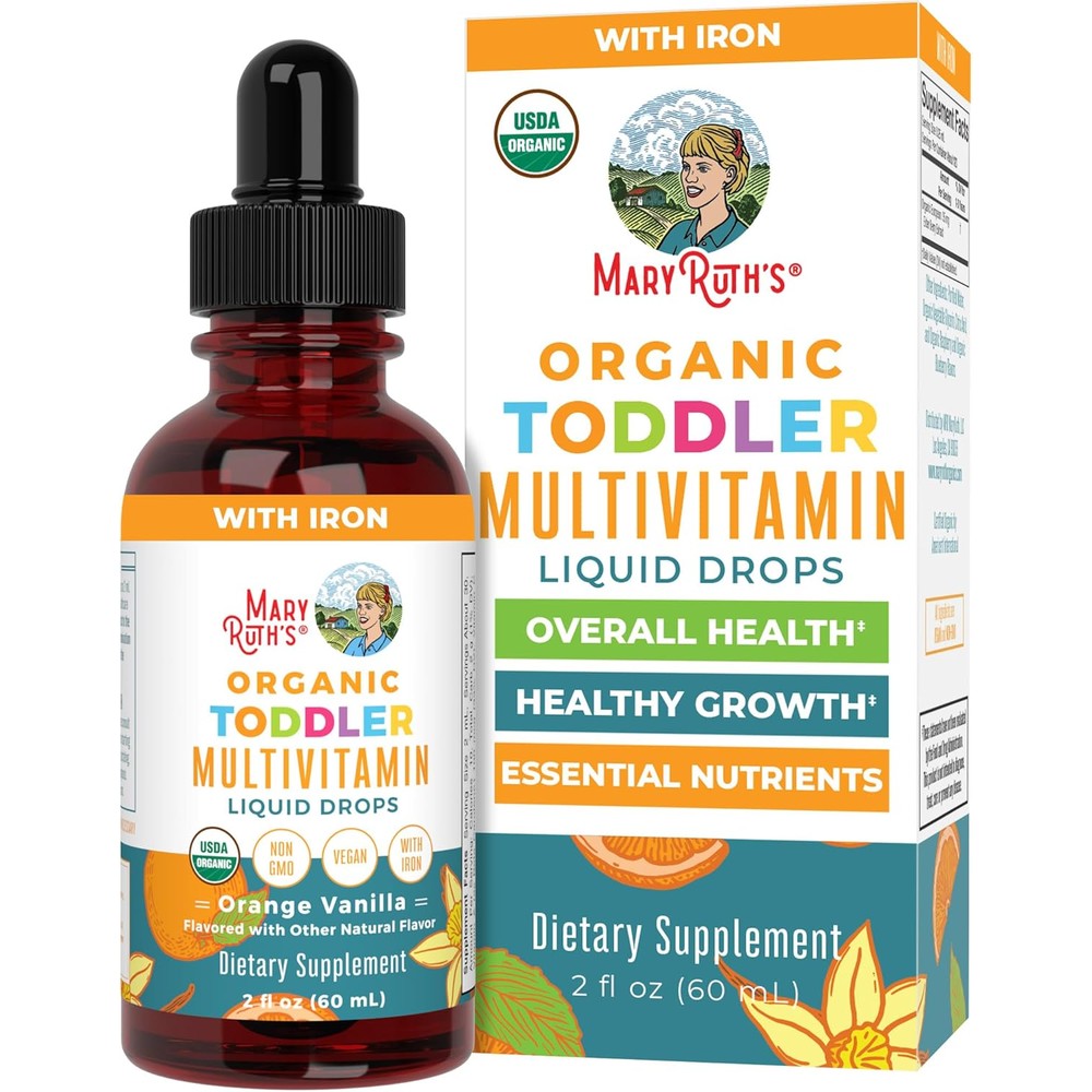 MaryRuth Organics Toddler Multivitamin with Iron front view bottle