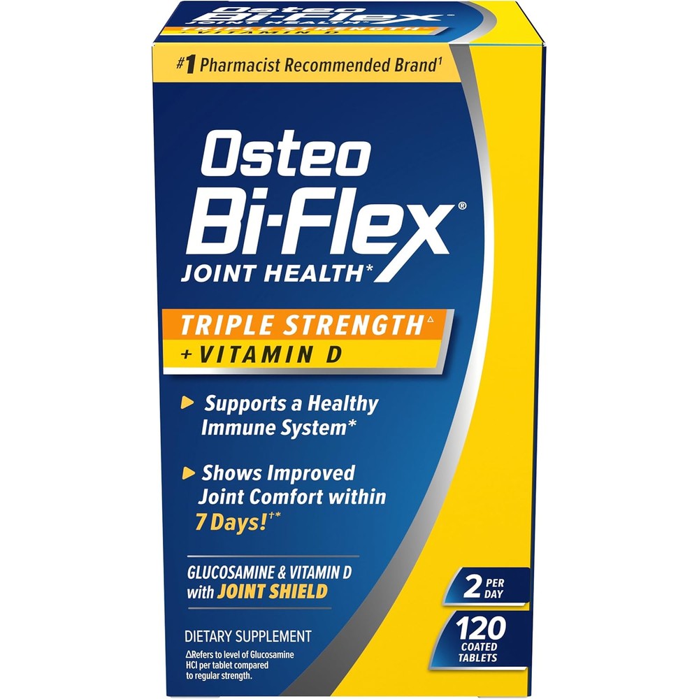 Osteo Bi-Flex Triple Strength Vitamin D 120 tablets front label joint health supplement