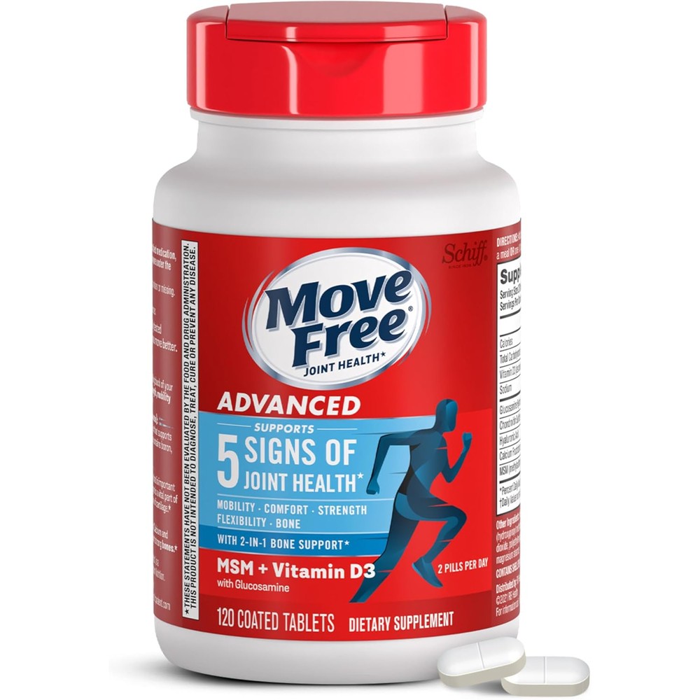 Schiff Move Free Advanced Glucosamine Chondroitin bottle front view for joint health.
