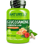 NATURELO Glucosamine Chondroitin MSM 120 Capsules front view joint health supplement