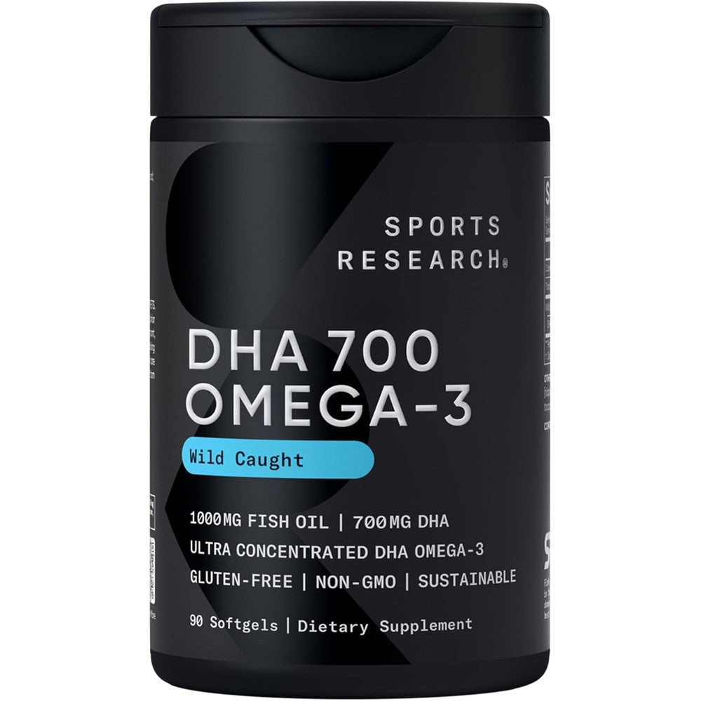 Sports Research DHA Omega-3 Fish Oil 700mg bottle front view