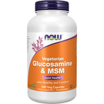 Now Foods Vegetarian Glucosamine and MSM 240 vegetable capsules front label bottle view