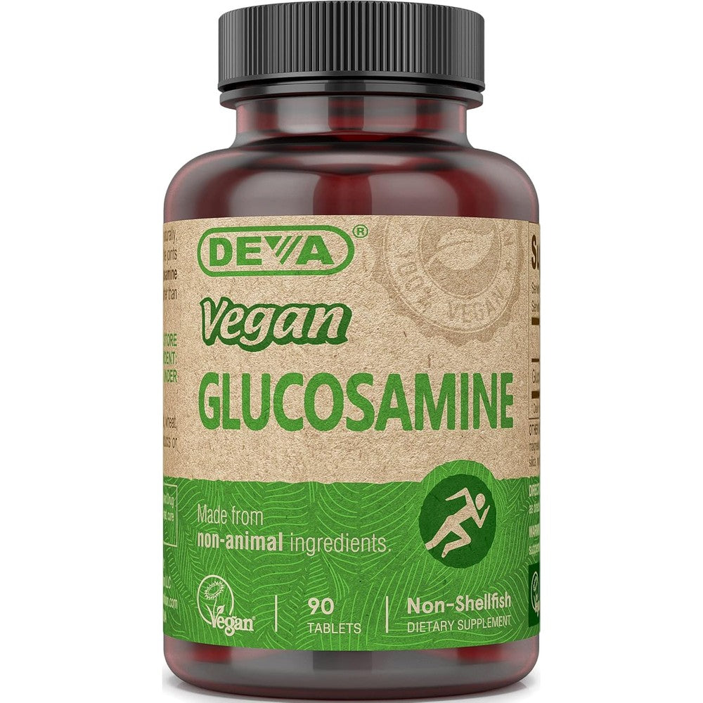 Deva Vegan Glucosamine Tablets front view bottle packaging