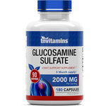TNVitamins Glucosamine Sulfate 2000mg 180 Capsules bottle front view for premium joint support