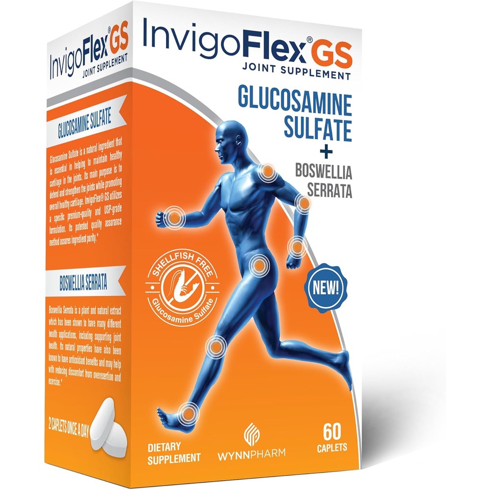 WynnPharm InvigoFlex GS glucosamine sulfate joint supplement front view packaging