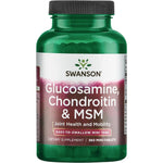 Swanson Glucosamine Chondroitin and MSM 360 Mini Tablets front view bottle for joint health support.