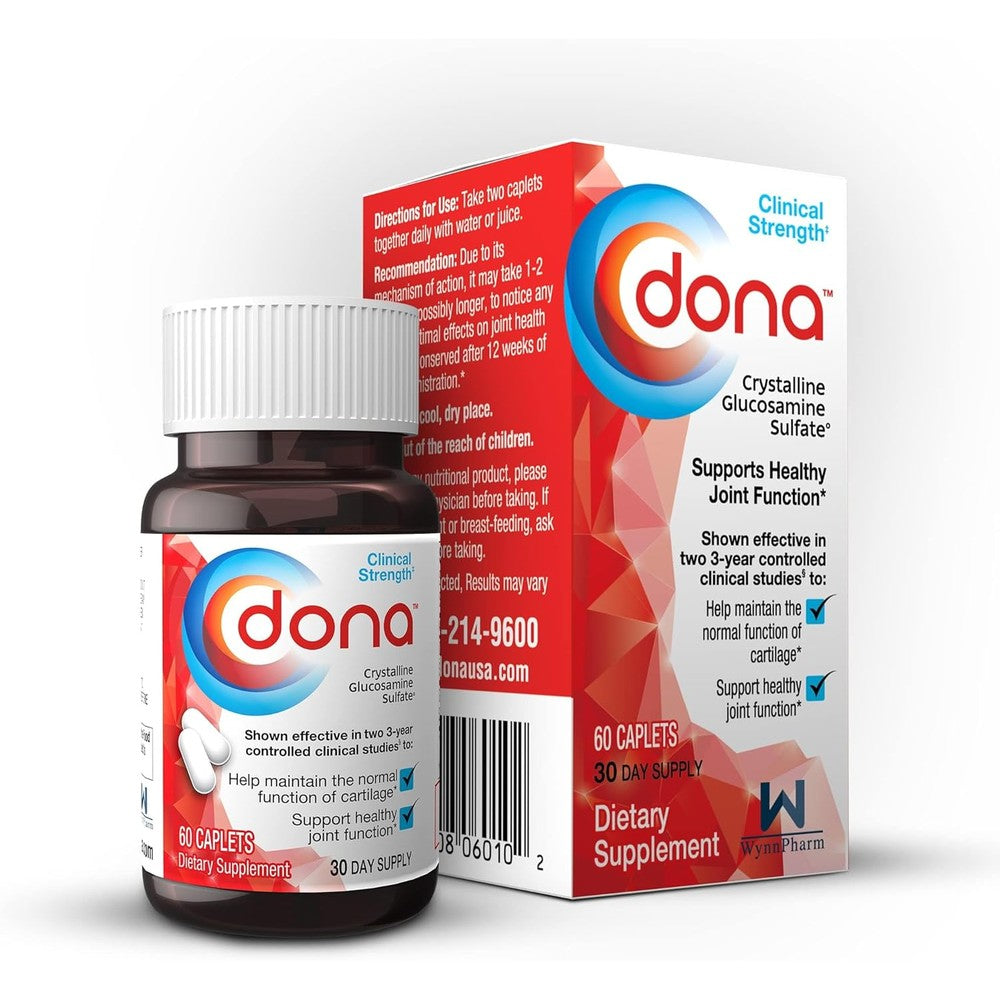 Dona Crystalline Glucosamine Sulfate 750mg joint supplement bottle front view
