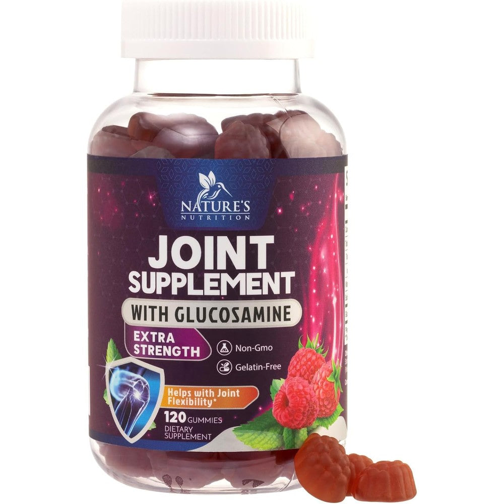 Nature's Nutrition Glucosamine Joint Support Gummies 120 count front bottle view