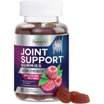 Nature's Choice Glucosamine Joint Support 60 Gummies front bottle view showcasing raspberry flavor