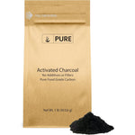 Pure Original Ingredients Activated Charcoal Powder 1 Pound front package view showing food grade verification.