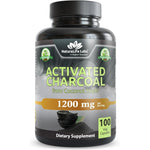 NaturaLife Labs Activated Charcoal 1200mg bottle front view for natural digestive detox
