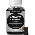 Tinies Bers Activated Charcoal Sugar Free Gummies front view bottle for digestive health