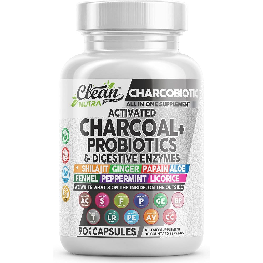 WITFY Clean Nutraceuticals Charcobiotic bottle front view for gut health
