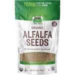 Now Foods organic alfalfa seeds for sprouting front view 12 ounce bag