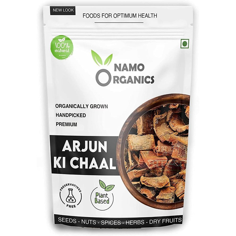 DKM Organics Arjun Ki Chaal 400g front package view showing authentic organic arjuna bark powder for heart health.