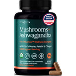 Etta Vita Organic Lion's Mane and Ashwagandha Complex 90 veggie capsules bottle front view