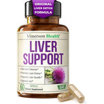 Vimerson Health Vegan Liver Cleanse front view bottle showing milk thistle illustration
