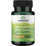 Swanson Premium Brand Prebiotic Jerusalem Artichoke 400 mg 60 capsules front view bottle showing digestive health benefits
