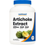 Nutricost Artichoke Extract 600mg bottle front view for liver detox support
