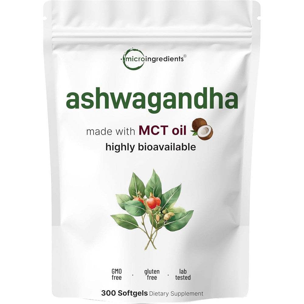 Micro Ingredients Ashwagandha Root Extract Softgels front view packaging