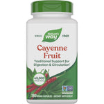 Nature's Way Cayenne Pepper 180 vegan capsules front view for digestive health support