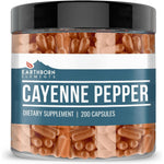 Earthborn Elements Cayenne Pepper 200 Capsules front view bottle for metabolism support.
