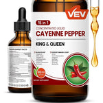 VEV 15 in 1 Cayenne Pepper Drops front view bottle of imported liquid supplement