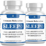 Health Heals Relaxation Sleep Aid Pack of Two front view showing blue and white bottles