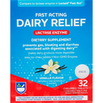 Rite Aid Fast Acting Dairy Relief front view packaging of chewable tablets for lactose intolerance