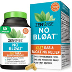 Zenwise Health No Bloat Digestive Enzymes 60 capsules front view bottle for bloating relief