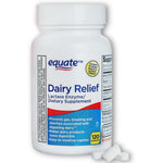 Fusion Shop Store Dairy Relief Lactase Enzyme 120 Tablets front view showing lactose intolerance relief packaging.