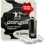 DairyPill Lactase Enzyme Supplement 18000 FCC 30 Count Tablets Front View