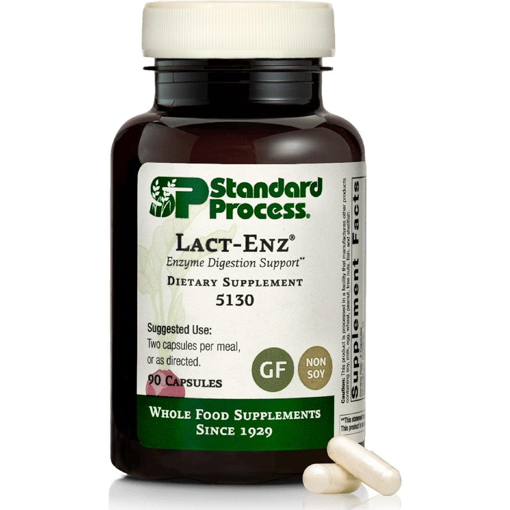 Standard Process Lact-ENZ digestive enzyme front bottle view