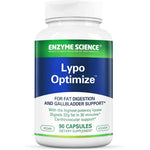 Enzyme Science Lypo Optimize front view bottle showcasing vegan lipase digestive capsules for gut health.