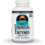 Source Naturals Daily Essential Enzymes 500 mg 240 capsules front view bottle supplement
