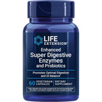 Life Extension Enhanced Super Digestive Enzymes with Probiotics front bottle view for daily gut health.