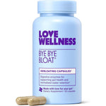 Love Wellness Bye Bye Bloat 60 capsules front view showing premium dietary supplement packaging