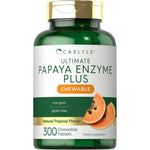Carlyle Papaya Enzyme Chewables 300 tablets front bottle view for digestive health support