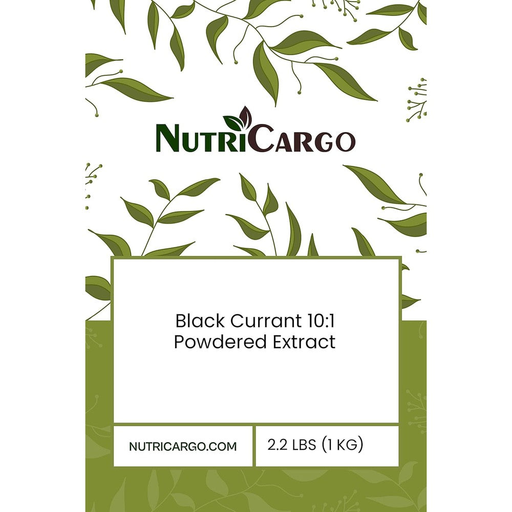 NutriCargo Black Currant 10:1 Powdered Extract 2.2 lb bulk bag front view