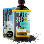 Sweet Sunnah Premium Black Seed Oil front view of sixteen ounce amber glass bottle
