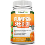 NutriONN Pumpkin Seed Oil 1000mg front view showing 180 softgels bottle packaging