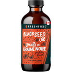 Freshfield Black Cumin Seed Oil supplement front view of eight fluid ounce bottle