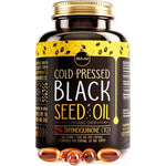 Maju Superfoods Black Seed Oil capsules bottle front view showing premium immunity supplement packaging