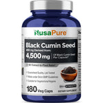 NusaPure Full Spectrum Black Cumin Seed 180 capsules front view showcasing the main product label.
