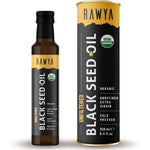 RAWYA Organic Black Seed Oil 8.4 Fluid Ounce bottle front view showing USDA Organic label.