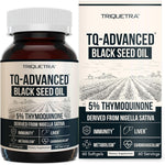 Triquetra Health Black Seed Oil 60 softgels bottle front view highlighting 5% Thymoquinone concentration