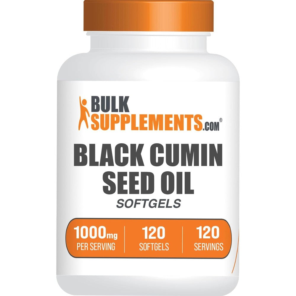 BulkSupplements Black Cumin Seed Oil 1000mg 120 softgels bottle front view